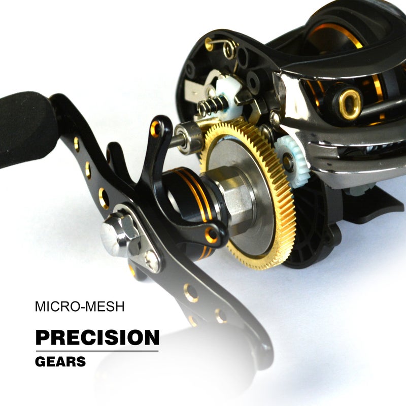 FISHDROPS Baitcasting Reels, 17+1BB Magnetic/Centrifugal Brake Systems Baitcaster Reel, High-Speed Gear Ratio 7.0 Ultra Smooth Low Profile Baitcast Fishing Reel - Image 4